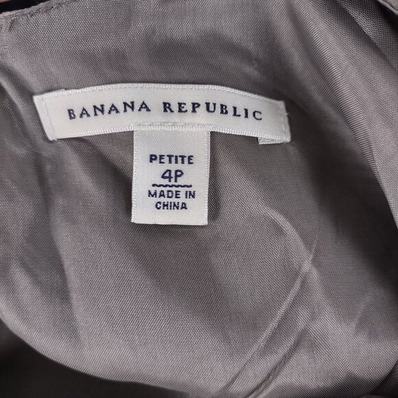 Banana Republic 100% Silk Striped Sheath Knee Length Dress Petite 4P - Picture 10 of 11